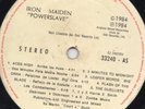 IRON MAIDEN RARE GUATEMALA LP POWERSLAVE