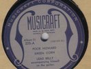 LEAD BELLY / LEADBELLY - Poor Howard / Green Corn / Fannin Street 78 rpm disc