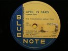 Thelonius Monk Trio Blue Note 1575 April In Paris Nice Work Jazz 78 Art Blakey