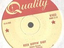 Rockabilly 45-Edwin Bruce-Rock Boppin' Baby-Quality 1653-Canada-Sun-SMALL HOLE?