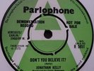 JONATHAN KELLY  Promo  Rare Sides  ORIG1970 Parlophone  Don't Believe It/Billy