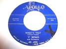 THE FIVE ROYALES 5 ROYALES LET ME COME BACK HOME WHATS THAT APOLLO 458 45 RPM VG