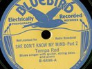 78 RPM  RARE 1930s BLUES TAMPA RED B/W WALTER DAVIS BLUEBIRD 6498 / VG+++E-