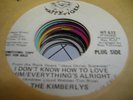 Pop Promo 45 THE KIMBERLYS I Don't Know How To Love Him/Everything's Alright on