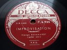 DJANGO REINHARDT improvisation RARE DECCA 78 RPM / EX -