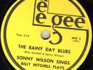 MINT UNPLAYED  JACKIE SONNY WILSON 78 THE RAINY DAY BLUES DEE GEE 4000