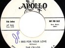 THE CELLOS I Beg For Your Love & What's The Matter For You dj vinyl 7