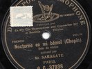 PABLO DE SARASATE violin - Nocturne by Chopin - French G&T 78rpm /VG+