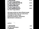 VASCO ROSSI - BOLLICINE SOLO FOGLIETTO SIAE CON I TITOLI DEL PDK
