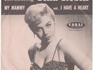 TINA ROBIN--RARE PICTURE SLEEVE + 45 on CORAL---(MY MAMMY)--PS--PIC--SLV