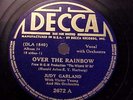 JUDY GARLAND-OVER THE RAINBOW, JITTERBUG- WIZARD OF OZ-1st Pressing BLUE DECCA