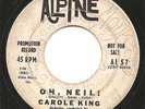 CAROLE KING Oh, Neil SUPER  45 SINGLE /  ALPINE 57 Promo 1959 ISSUE