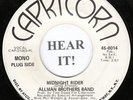 CLASSIC ROCK 45 Allman Brothers Band (Capricorn PROMO #8014) Midnight Rider VG++