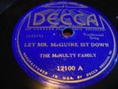 MCNULTY FAMILY DECCA 12100 78 RPM IRISH E+ R. CRUMB 