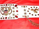 ELVIS STYLE CONCERT BELT IN STUNNING WHITE WITH ALL GOLD TRIM