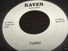 45rpm RAVEN RECORDS Unknown Artist rare garage jazz/psych ***T O P S Y** VG++