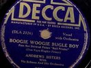 ANDREWS SISTERS-BOOGIE WOOGIE BUGLE BOY-ORIGINAL DECCA  78RPM
