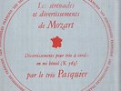 TRIO PASQUIER Serenades by MOZART Rare French 10' DISCOPHILES FRANCAIS DF 45 NM