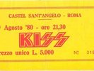 KISS Roma Castel Sant'Angelo 29.08.1980 ITALY 1980 original Concert Ticket