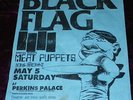 RARE 1984 BLACK FLAG FLYER MEAT PUPPETS NIG-HEIST MY WAR @ PERKINS HARDCORE KBD