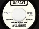 rare soul, r&b, mod, latinsoul David Coleman - Drown My Heart 45 on barry