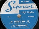 LOS CONTINENTALES 78 El Preso No. 10 / El Yoyo SUPERIOR Rec USA