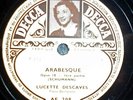 LUCETTE DESCAVES / SCHUMANN arabesque / DECCA  78 RPM