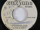 Reggae 45 ALTON & ZOOT Oppression Over on Coxsone VG++