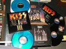 KISS destroyer + Dressed to Kill + Alive III 3 blue vinyl Bogart label  VG+ LP