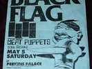 RARE 1984 BLACK FLAG FLYER MEAT PUPPETS NIG-HEIST MY WAR @ PERKINS HARDCORE KBD