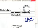 Sg.  - MARTIN L. GORE ( Depeche Mode) - IN A MANNER OF SPEAKING - INFO - Promo