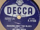 JOY AND DAVID   ROCKING AWAY BLUES   UK 78 RPM RECORD   ROCK 'N' ROLL ROCKABILLY