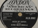 WINK MARTINDALE   DECK OF CARDS RARE UK 78 RPM RECORD   ROCK 'N' ROLL ROCKABILLY