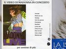 MADONNA RARE TRUE BLUE LP ITALY PROMO FLYER VHS ( TURN UP THE RADIO )