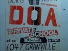 vtg org D.O.A. PRIVATE SCHOOL 11x17 Punk Flyer kbd hardcore 70s/80s poster
