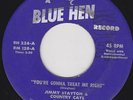 R AND B 45 RPM - JIMMY STAYTON & COUNTRY CATS on BLUE HEN RECORDS