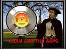 ADAM AND THE ANTS - STAND AND DELIVER - FRAMED 'SILVER' 45rpm  RECORD
