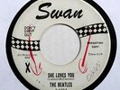 The Beatles - She Loves You - SWAN black print, white label DJ PROMO