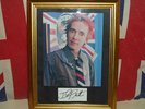 JOHNNY ROTTEN GREAT HAND SIGNED CARD IN A FRAME SEX PISTOLS PUNK PUBLIC IMAGE