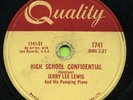 JERRY LEE LEWIS High School Confidential / Fools Like Me   ROCK  78  RPM  RECORD