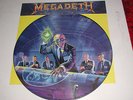 RARE ROCK LP PIC DISC,MEGADETH,RUST IN PEACE,1990,B/CARD