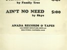 ORIGINAL 12'' DISCO - RARE - FAMILY TREE / SKYE- AIN'T NO NEED