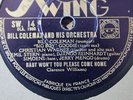 78 tours / rpm SWING SW14 / BILL COLEMAN & HIS ORCHESTRA - DJANGO REINHARDT