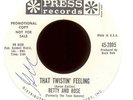 BETTY AND ROSE That Twistin' Feeling on Press Promo R&B Rocker 45 Hear