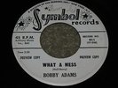 RARE NORTHERN 45 - BOBBY ADAMS - WHAT A MESS - SYMBOL - PROMO