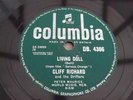 CLIFF RICHARD AND THE DRIFTERS LIVING DOLL RARE 78 RPM RECORD 1959