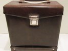 VINTAGE BROWN VINYL 45 RPM RECORD CARRY CARRYING CASE 1970's 80's SUPER CLEAN