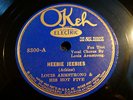 LOUIS ARMSTRONG & HIS HOT FIVE OKEH 8300 JAZZ 78 RPM RECORD E+
