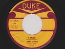'58 Rockin' Blues/Blues LARRY DAVIS I Tried/Texas Flood DUKE 192 M- HEAR BOTH