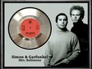 SIMON & GARFUNKEL - MRS ROBINSON - FRAMED 'SILVER' 45rpm  RECORD